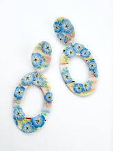 Load image into Gallery viewer, Watercolour Forget-Me-Nots Large Cut-Out Dangle Earrings
