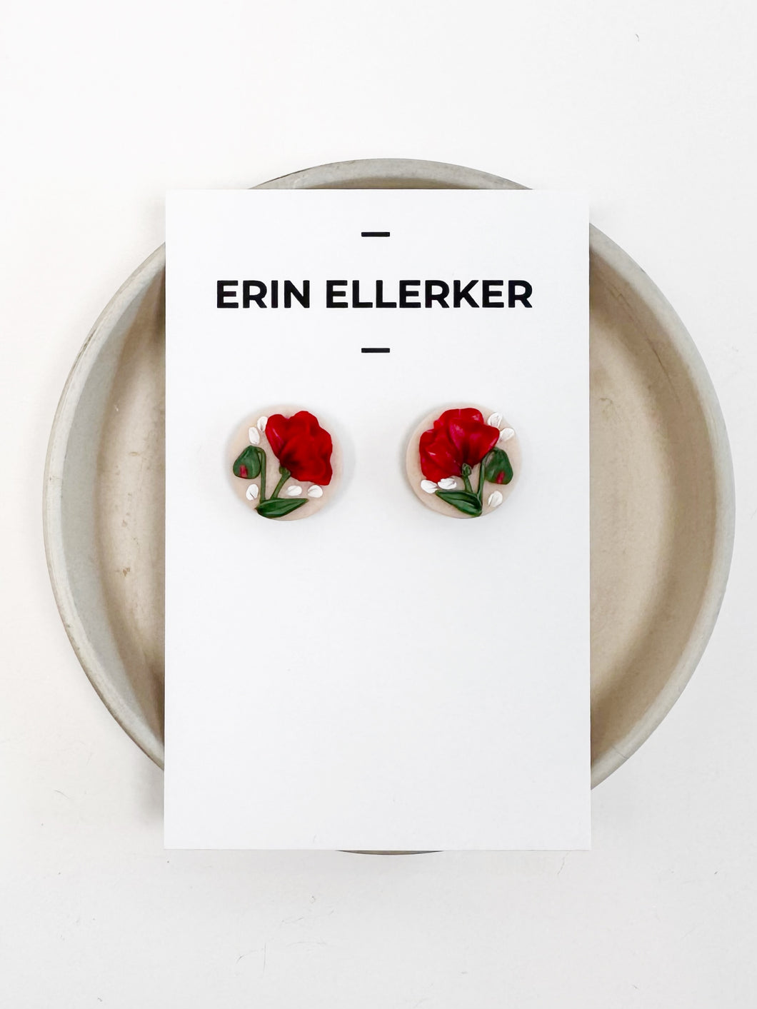 Poppy Circle Stud Earrings