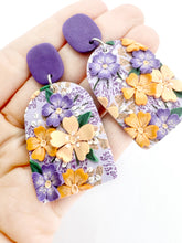 Load image into Gallery viewer, Lavender Marmalade Large Colour-Block Dangle Earrings
