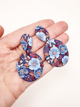 Load image into Gallery viewer, Winter Blues Large Statement Earrings
