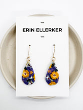 Load image into Gallery viewer, Indigo Garden Medium Teardrop Dangle Earrings
