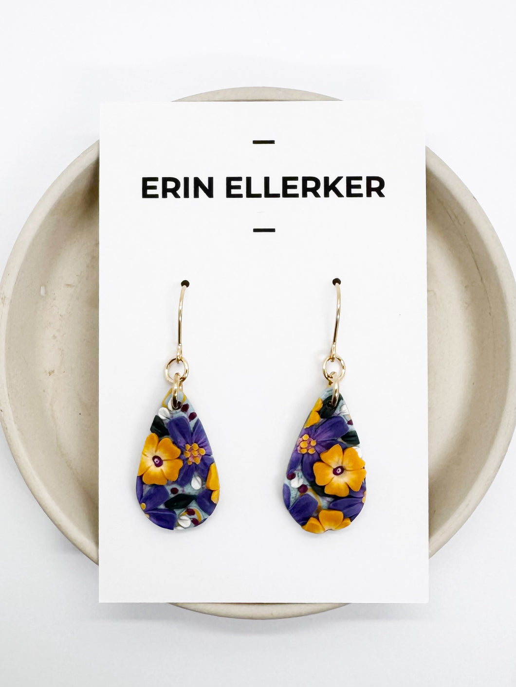 Indigo Garden Medium Teardrop Dangle Earrings