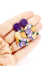 Load image into Gallery viewer, Lavender Marmalade Small Colour-Block Dangle Earrings
