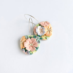 Pastel Bouquet Hoop Earrings