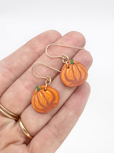 Load image into Gallery viewer, Pumpkin Dangle Earrings
