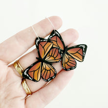 Load image into Gallery viewer, Monarch Butterfly Large Statement Hoop Earrings
