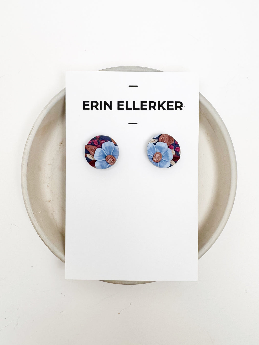 Winter Blues Circle Stud Earrings