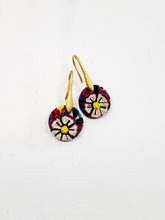 Load image into Gallery viewer, Fall Kaleidoscope Mini Circle Dangle Earrings
