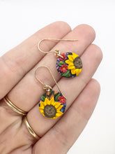 Load image into Gallery viewer, Sunflower Bouquet Small Dangle Earrings
