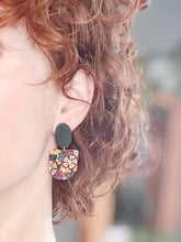 Load image into Gallery viewer, Fall Kaleidoscope Colour-Block Dangle Earrings
