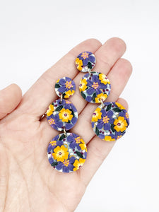 Indigo Garden Large Dangle Earrings