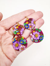 Load image into Gallery viewer, Burgundy Bouquet Large Dangle Earrings
