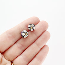 Load image into Gallery viewer, Midnight Garden Mini Circle Stud Earrings
