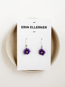 Violet Dainty Dangle (Silver) Earrings