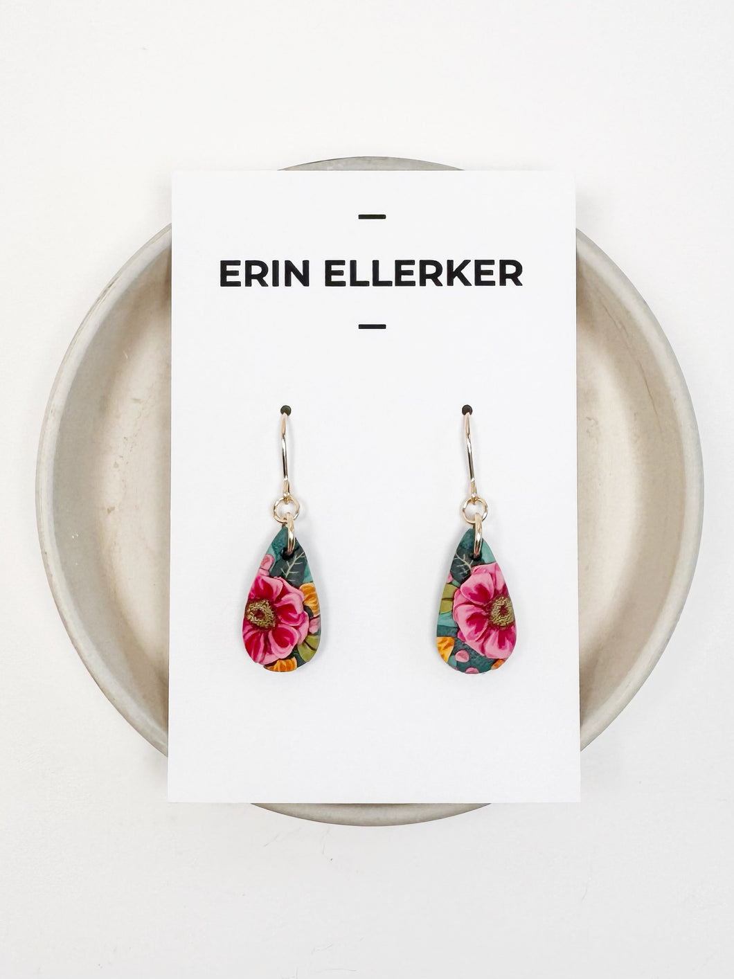 Pink & Teal Mini Dangle Earrings