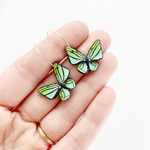 Butterfly Hoops in Green/Blue