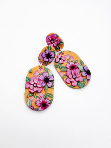 Wild Orange Large Dangle Earrings