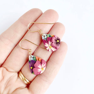 Speckled Bouquet Small Teardrop Dangle Earrings