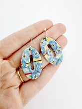 Load image into Gallery viewer, Watercolour Forget-Me-Nots Medium Cut-Out Dangle Earrings
