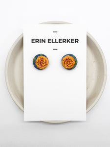 Marigold Circle Stud Earrings