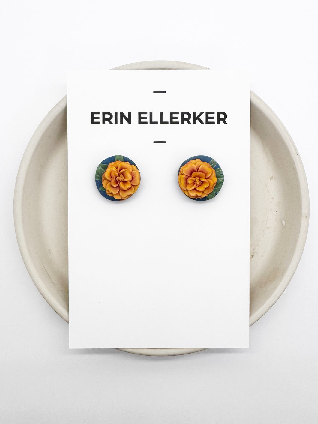 Marigold Circle Stud Earrings