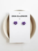 Load image into Gallery viewer, Purple Violet Flower Stud
