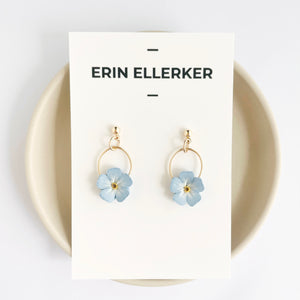 Forget-me-not Gold Detail Dangle Earrings