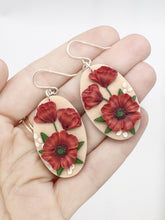 Load image into Gallery viewer, Poppy Large Oval Dangle Earrings
