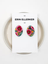 Load image into Gallery viewer, Pink &amp; Teal Large Statement Stud Earrings
