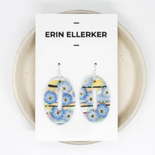 Load image into Gallery viewer, Watercolour Forget-Me-Nots Medium Cut-Out Dangle Earrings
