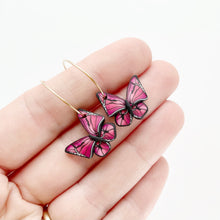 Load image into Gallery viewer, Butterfly Hoops in Pink
