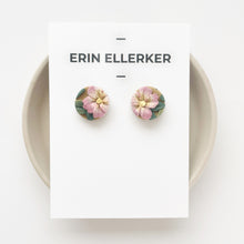 Load image into Gallery viewer, Wild Rose Circle Stud Earrings
