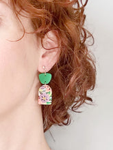 Load image into Gallery viewer, Neon Spring Colour-Block Dangle Earrings
