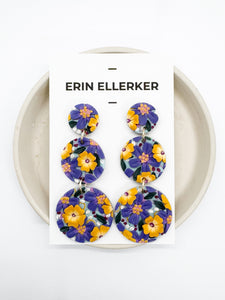 Indigo Garden Large Dangle Earrings