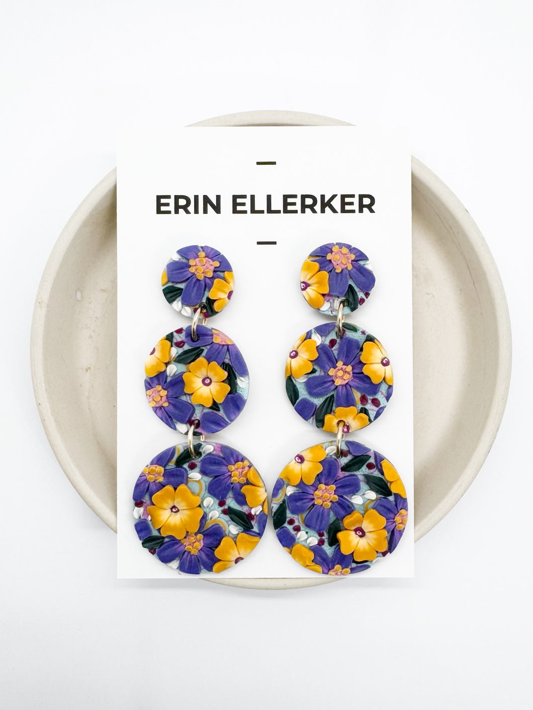 Indigo Garden Large Dangle Earrings
