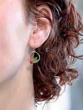 Load image into Gallery viewer, Holly Gold Circle Dangle Earrings
