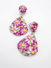 Load image into Gallery viewer, Pink Cosmos Large Dangle Earrings
