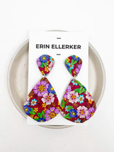 Load image into Gallery viewer, Burgundy Bouquet Statement Dangle Earrings
