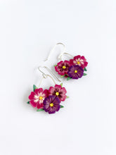 Load image into Gallery viewer, Speckled Bouquet Silver detail Statement Dangle Earrings
