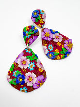 Load image into Gallery viewer, Burgundy Bouquet Statement Dangle Earrings
