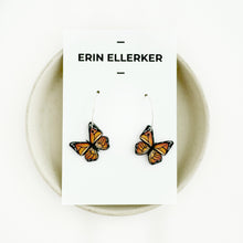 Load image into Gallery viewer, Monarch Butterfly Small Hoop Earrings
