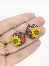 Load image into Gallery viewer, Sunflower Bouquet Medium Dangle Earrings
