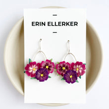 Load image into Gallery viewer, Speckled Bouquet Silver detail Statement Dangle Earrings
