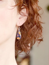 Load image into Gallery viewer, Indigo Garden Medium Teardrop Dangle Earrings
