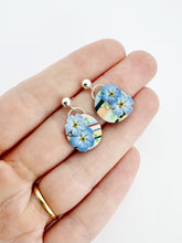 Load image into Gallery viewer, Watercolour Forget-Me-Nots Small Dangle Earrings
