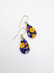 Indigo Garden Medium Teardrop Dangle Earrings