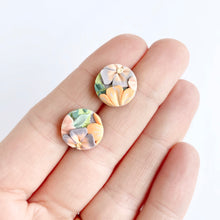 Load image into Gallery viewer, Pastel Bouquet Small Circle Stud Earrings
