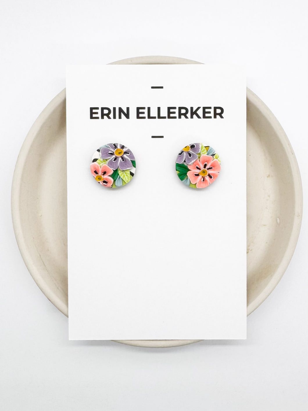 Neon Spring Circle Stud Earrings