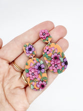 Load image into Gallery viewer, Wild Orange Large Dangle Earrings
