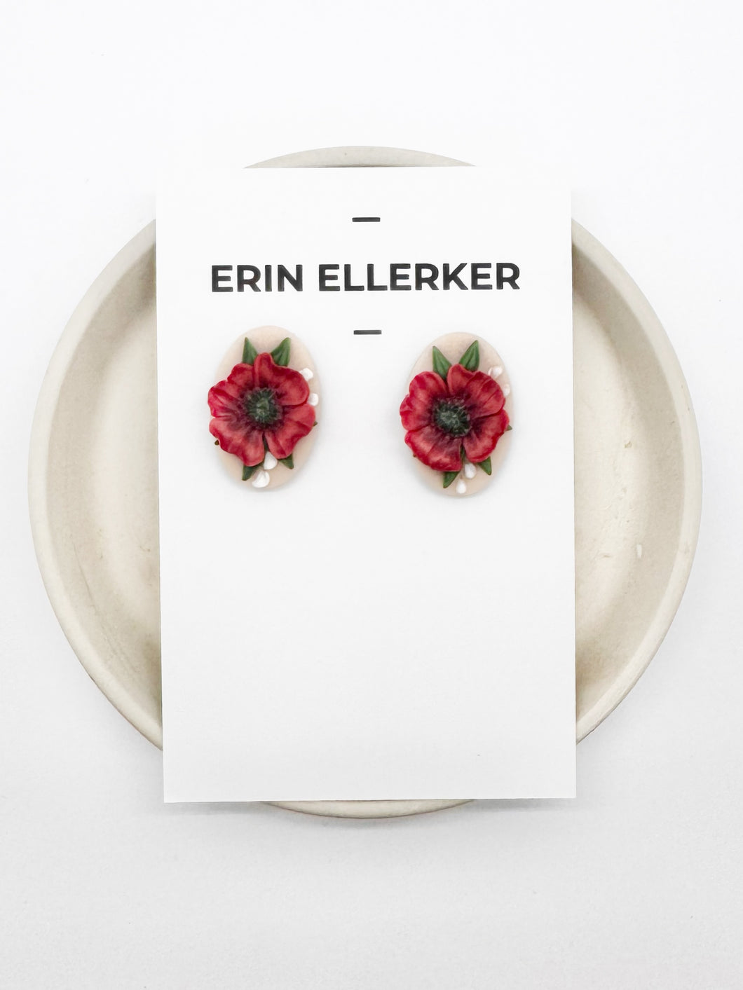 Poppy Oval Stud Earrings